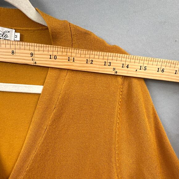 Cielo Long Cardigan Sweater M Mustard Yellow Academia School Tunic Layering Lght - Picture 12 of 15